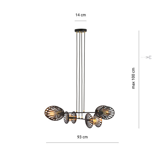 Emibig Emibig Guldborgsund large black hanging lamp metal 4x E27 - Perfect lighting for any space