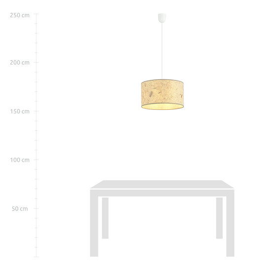 Emibig Emibig Greve single round textile striking hanging lamp tube 1x E27 - Ideal for creating a cozy atmosphere in any room