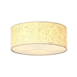 Emibig Greve large textile woody ceiling lamp round 3x E27