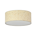 Greve large textile woody ceiling lamp round 3x E27