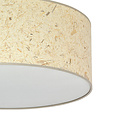 Greve large textile woody ceiling lamp round 3x E27