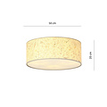 Greve large textile woody ceiling lamp round 3x E27