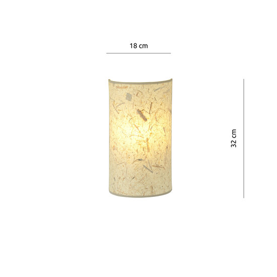 Greve wandlamp in ruwe textiel natuurkleur 1x E14