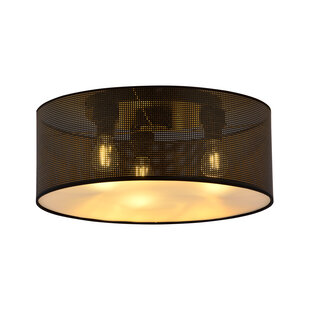 Skive large black and gold ceiling lamp round 3x E27