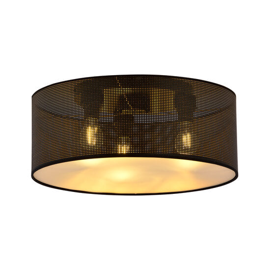 Emibig Emibig Skive grote zwart en gouden plafondlamp rond 3x E27 - Perfect voor een stijlvolle verlichting