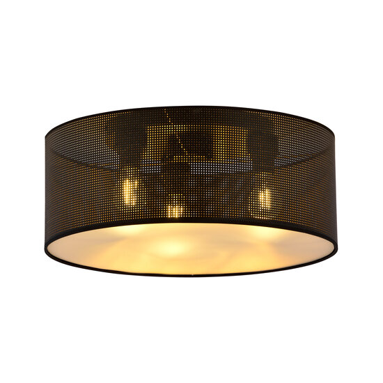 Skive large black and gold ceiling lamp round 3x E27