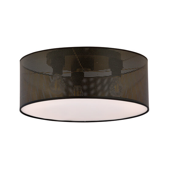 Emibig Emibig Skive grande lampe de plafond noire et dorée ronde 3x E27 - Idéale pour un éclairage élégant dans votre maison