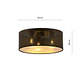 Skive large black and gold ceiling lamp round 3x E27
