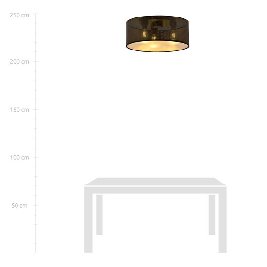 Skive large black and gold ceiling lamp round 3x E27