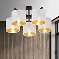 Emibig Emibig Gentofte white and black large ceiling lamp with 5 metal shades E27 - Perfect for stylish living room lighting