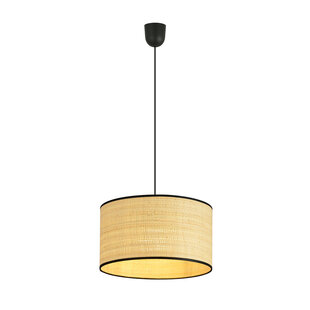 Lampe à suspension textile ronde simple Varde tube 1x E27