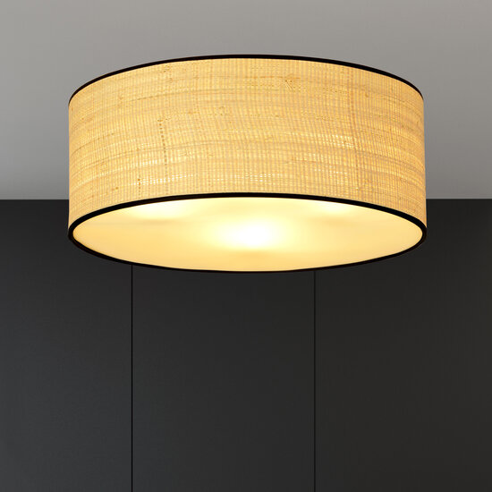 Varde large textile ceiling lamp round 3x E27