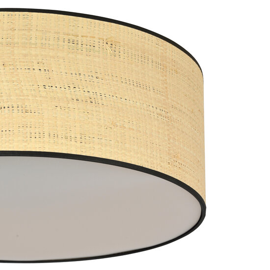 Varde large textile ceiling lamp round 3x E27