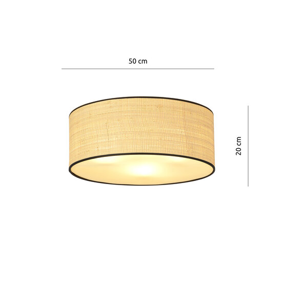 Varde large textile ceiling lamp round 3x E27