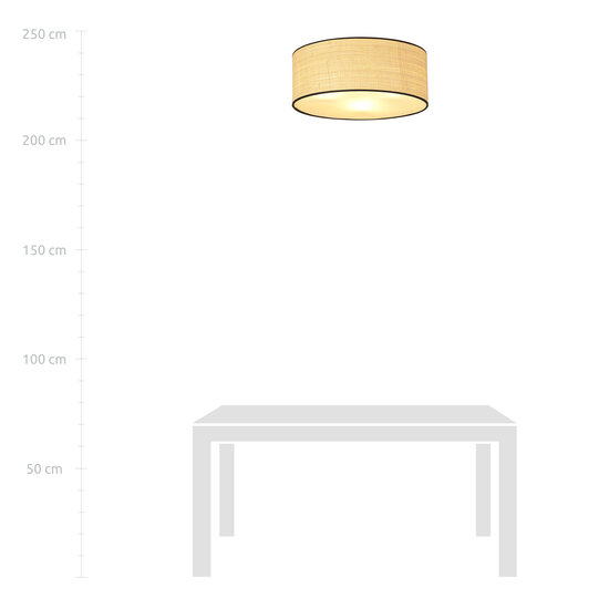 Varde large textile ceiling lamp round 3x E27