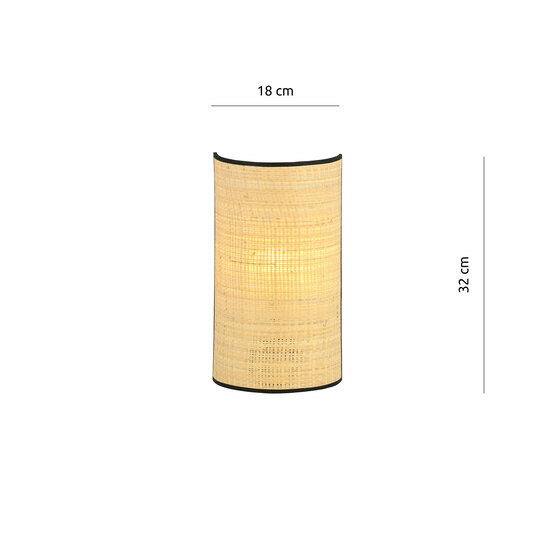 Emibig Emibig Varde aplique de tela trenzada color natural 1x E14 - Perfecto para crear una atmósfera acogedora en cualquier habitación