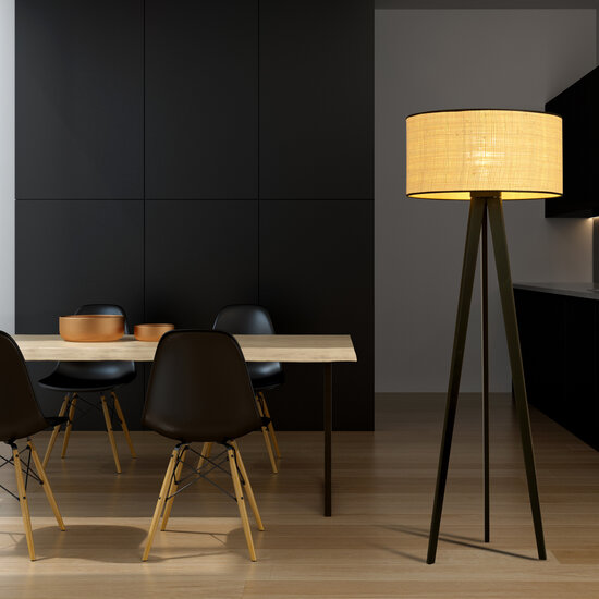 Lampadaire Varde 3 pieds avec abat-jour textile 1x E27