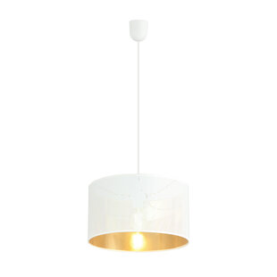 Emibig Skive lampe suspendue ronde blanche et dorée en métal 1x E27