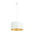 Skive single round white and gold in metal striking hanging lamp tube 1x E27