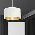 Skive single round white and gold in metal striking hanging lamp tube 1x E27