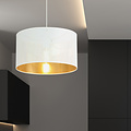 Skive single round white and gold in metal striking hanging lamp tube 1x E27