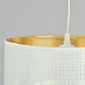 Skive single round white and gold in metal striking hanging lamp tube 1x E27