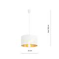 Skive single round white and gold in metal striking hanging lamp tube 1x E27
