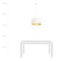 Skive single round white and gold in metal striking hanging lamp tube 1x E27