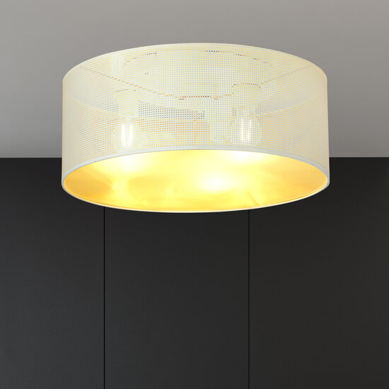 Emibig Emibig Skive gran lámpara de techo blanca y dorada redonda 3x E27 - Iluminación perfecta para cualquier espacio