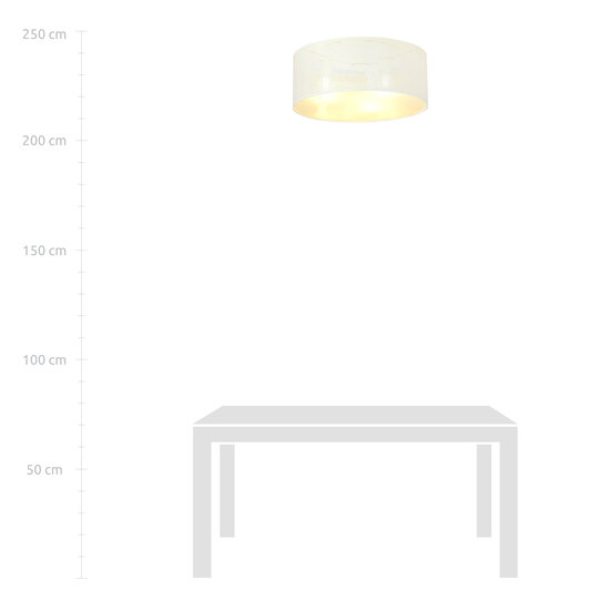 Skive grand plafonnier blanc et doré rond 3x E27