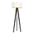Lampadaire Skive 3 pieds avec tube d'abat-jour en textile robuste 1x E27 blanc et or