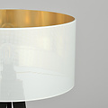 Lampadaire Skive 3 pieds avec tube d'abat-jour en textile robuste 1x E27 blanc et or
