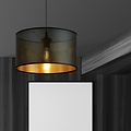 Emibig Emibig Skive redonda negra con oro en metal lámpara colgante llamativa tubo 1x E27 - Iluminación perfecta para interiores modernos