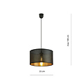 Emibig Emibig Skive ronde zwart met goud in metaal opvallende hanglamp koker 1x E27 - Perfecte verlichting voor moderne interieurs