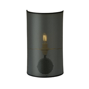 Lámpara de pared Skive negra y dorada de metal 1x E14