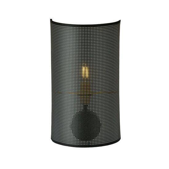 Emibig Skive schwarz-goldene Wandleuchte aus Metall 1x E14 - Ideale Beleuchtung für Ihr Schlafzimmer