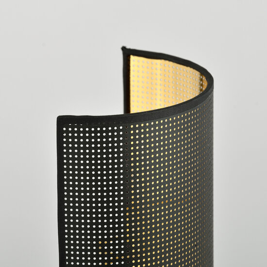 Skive zwart en gouden wandlamp in metaal 1x 14