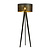 Lámpara de pie Skive de 3 patas en negro y dorado con tubo de metal robusto 1x E27