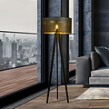 Skive black and gold 3-legged floor lamp with robust metal tube 1x E27