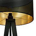 Skive black and gold 3-legged floor lamp with robust metal tube 1x E27