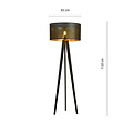 Skive black and gold 3-legged floor lamp with robust metal tube 1x E27