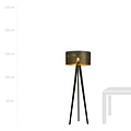 Skive black and gold 3-legged floor lamp with robust metal tube 1x E27