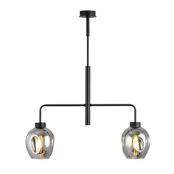 Emibig Frederikshavn hanging lamp black with 2 smoked glasses E27