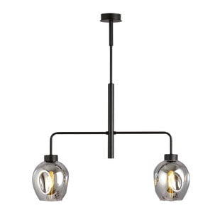 Emibig Frederikshavn hanglamp zwart met 2 gerookte glazen E27