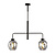 Frederikshavn hanging lamp black with 2 smoked glasses E27