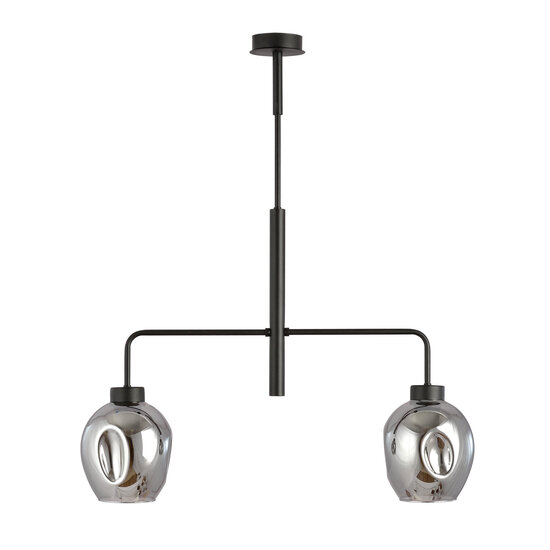 Emibig Emibig Frederikshavn hanging lamp black with 2 smoked glasses E27 - Ideal for stylish lighting