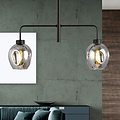 Emibig Emibig lámpara colgante Frederikshavn negra con 2 vidrios ahumados E27 - Ideal para una iluminación elegante