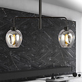 Emibig Emibig Frederikshavn hanging lamp black with 2 smoked glasses E27 - Ideal for stylish lighting