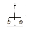 Frederikshavn hanging lamp black with 2 smoked glasses E27