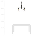 Emibig Emibig lámpara colgante Frederikshavn negra con 2 vidrios ahumados E27 - Ideal para una iluminación elegante